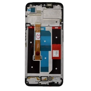 Дисплей с рамкой для Realme C35 с тачскрином (черный) - Оригинал