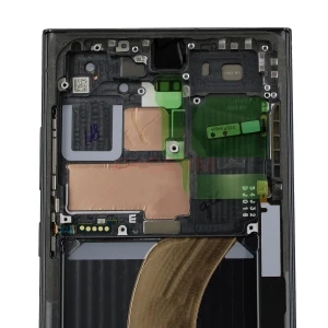 Дисплей с рамкой для Samsung Galaxy S23 Ultra (S918B) с тачскрином (зеленый) - Оригинал