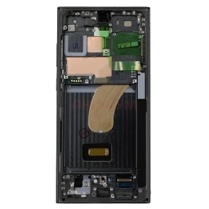 Дисплей с рамкой для Samsung Galaxy S23 Ultra (S918B) с тачскрином (зеленый) - Оригинал