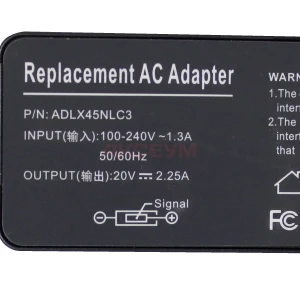 Блок питания для ноутбуков Lenovo 20V/2.25A/45W (прямоугольный разъем)