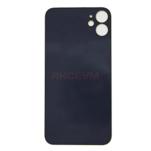 Задняя крышка для iPhone 11 (стекло/широкий вырез под камеру/логотип) желтая - Премиум