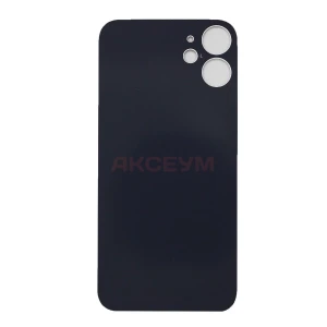 Задняя крышка для iPhone 12 mini (стекло/широкий вырез под камеру/логотип) белая - Премиум