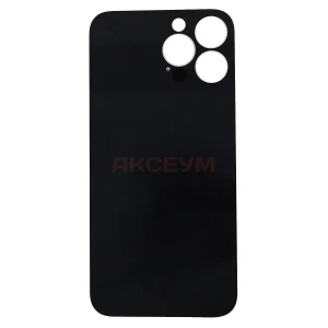Задняя крышка для iPhone 13 Pro Max (стекло/широкий вырез под камеру/логотип) белая - Премиум