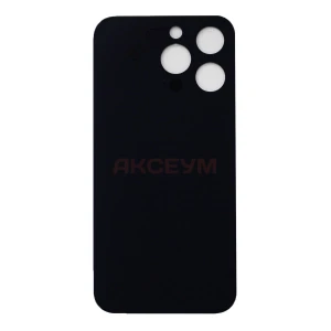 Задняя крышка для iPhone 13 Pro (стекло/узкий вырез под камеру/логотип) серая