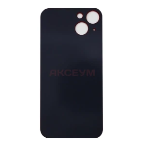 Задняя крышка для iPhone 13 (стекло/широкий вырез под камеру/логотип) красная - Премиум