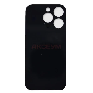 Задняя крышка для iPhone 14 Pro (стекло/широкий вырез под камеру/логотип) белая - Премиум