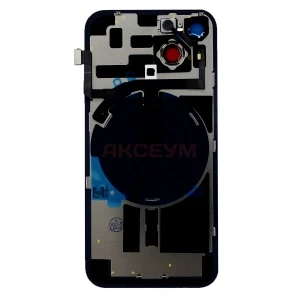 Задняя крышка для iPhone 14 стеклом камеры (стекло/MagSafe ориг шлейф/логотип) белая - Премиум