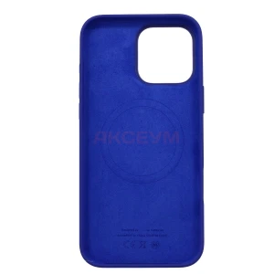 Чехол накладка для iPhone 16 Pro Max MagSafe Silicone с анимацией (бриллиантовый синий)