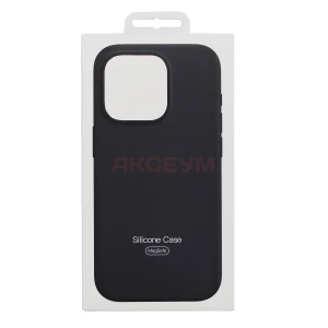 Чехол накладка для iPhone 16 Pro MagSafe Silicone с анимацией (черный)