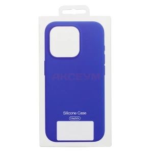 Чехол накладка для iPhone 16 Pro MagSafe Silicone с анимацией (бриллиантовый синий)