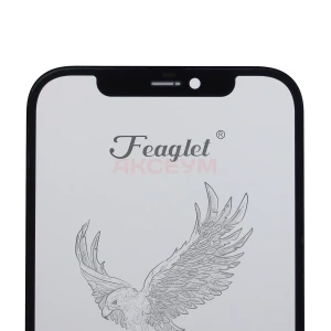 Стекло дисплея для iPhone 12/12 Pro с OCA пленкой (черное) - Оригинал (Feaglet)