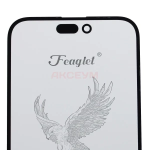 Стекло дисплея для iPhone 14 Pro Max с OCA пленкой (черное) - Оригинал (Feaglet)