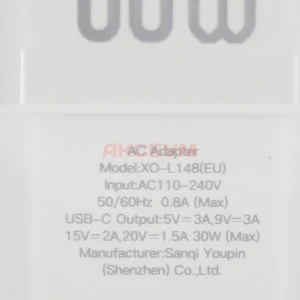Сетевая зарядка Type-C XO L148 (30W/PD/кабель Type-C-Type-C) белая