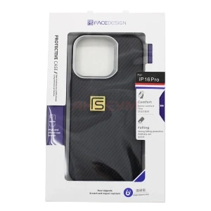 Чехол накладка для iPhone 16 Pro MagSafe Carbon SM028 (черный)