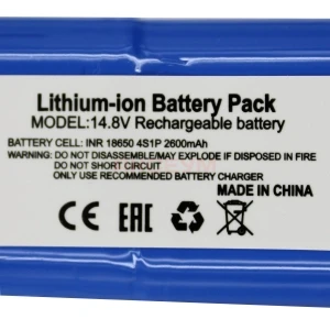 Аккумулятор для робота-пылесоса INR18650-4S1P JST разъем 14.8V 2600 mAh