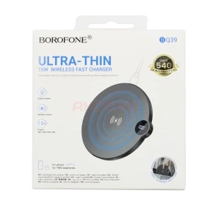 Беспроводное зарядное Borofone BQ39 (15W/быстрая зарядка/дисплей) черное