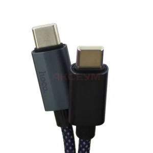 Кабель Type-C - Type-C Hoco U134 (5A/240W/PD/оплетка нейлон/2 м) темно-синий