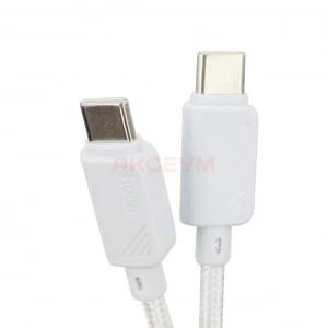 Кабель Type-C - Type-C Hoco X113 (3A/60W/PD/оплетка нейлон) белый
