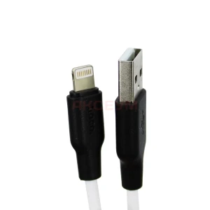 Кабель USB - Lightning Hoco X21 Plus (2.4A/силикон/термостойкий) белый