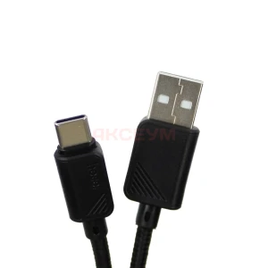 Кабель USB - Type-C Hoco X113 (3А/оплетка нейлон) черный