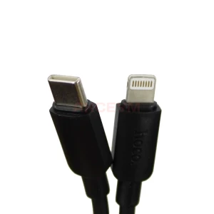 Сетевая зарядка USB/Type-C Hoco N63 (30W/QC3.0/PD/кабель Type-C-Lightning/GaN) черная