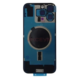 Задняя крышка для iPhone 16 Pro Max со стеклом камеры (стекло/MagSafe/логотип) бежевая - Премиум