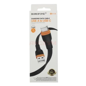 Кабель USB - Type-C Borofone BX118 (3A/плоский) черный