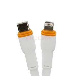 Кабель Type-C - Lightning Borofone BX118 (3A/27W/PD/плоский) белый