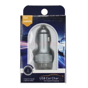 Автомобильное зарядное USB/Type-C YU54W (54W/QC3.0/PD/SuperVOOC/FlashCharge/1Type-C/1USB) серое