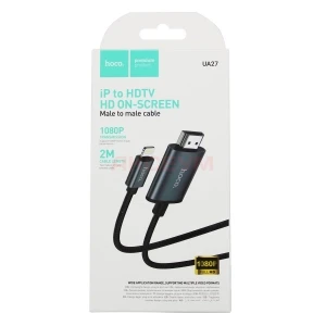 Кабель Lightning - HDMI Hoco UA27 (1080р HD/оплетка нейлон/2 м) серый