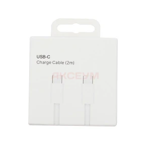 Кабель Type-C - Type-C для iPhone 15-17 Pro Max/17 Air/Mac (240W/PD/оплетка нейлон/2 м) белый - Оригинал