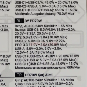 Сетевая зарядка USB/Type-C Hoco CS75A (70W/QC3.0/PD/3 порта/кабель Type-C-Type-C) черная