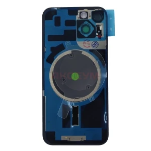Задняя крышка для iPhone 14 (A2883) со стеклом камеры (стекло/MagSafe/логотип) фиолетовая - Премиум