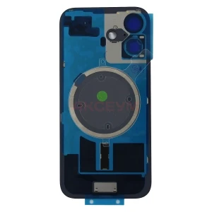 Задняя крышка для iPhone 16 (A3287) со стеклом камеры (стекло/MagSafe/логотип) черная - Премиум