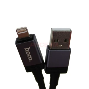 Кабель USB - Lightning Hoco X118 (2.4A/оплетка нейлон/с дисплеем) черный