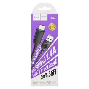 Кабель USB - MicroUSB Hoco X88 (2.4A/2 м) черный