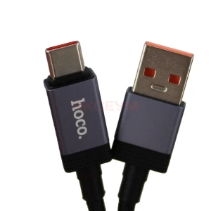 Кабель USB - Type-C Hoco X118 (5А/оплетка нейлон/с дисплеем) черный