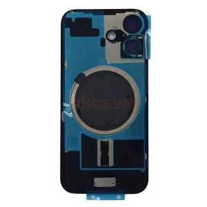 Задняя крышка для iPhone 16 (A3287) со стеклом камеры (стекло/MagSafe/логотип) бирюзовая - Премиум