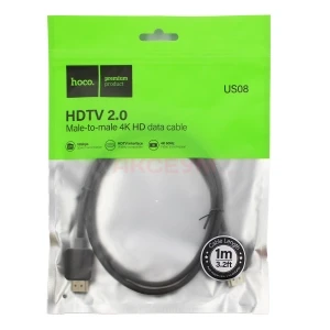 Кабель HDMI - HDMI Hoco US08 (ver 2.0/оплетка нейлон/1 м) черный