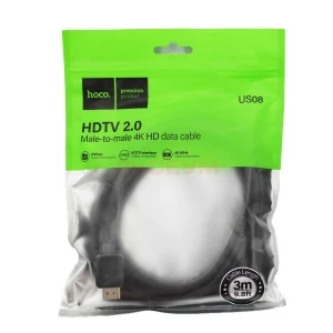 Кабель HDMI - HDMI Hoco US08 (ver 2.0/оплетка нейлон/3 м) черный
