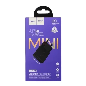 Сетевая зарядка Type-C Hoco N74 (25W/PD/сверхтонкая) черная