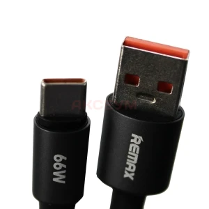Кабель USB - Type-C Remax C02-AC (66W/PD/оплетка нейлон/магнитное крепление/1.2 м) черный