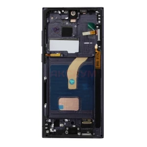 Дисплей с рамкой для Samsung Galaxy S22 Ultra (S908B/S9080) с тачскрином (черный) - In-Cell