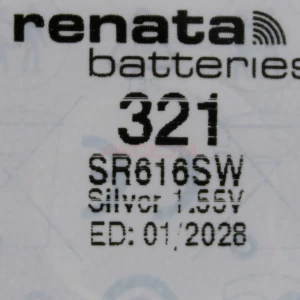 Батарейка 321/SR65/SR616/SR616SW Renata Silver 1.55V