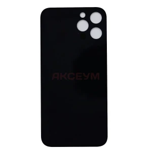 Задняя крышка для iPhone 12 Pro Max (стекло/узкий вырез под камеру/логотип) белая - Премиум