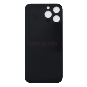 Задняя крышка для iPhone 13 Pro Max (стекло/узкий вырез под камеру/логотип) зеленая - Премиум
