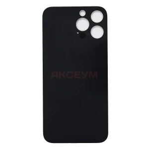 Задняя крышка для iPhone 13 Pro Max (стекло/узкий вырез под камеру/логотип) золото - Премиум