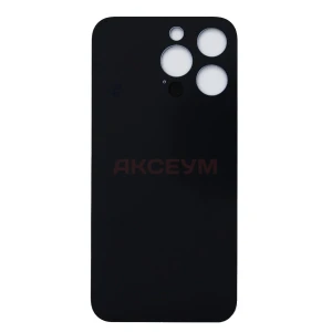Задняя крышка для iPhone 13 Pro (стекло/узкий вырез под камеру/логотип) голубая - Премиум