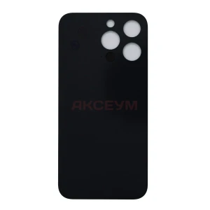 Задняя крышка для iPhone 13 Pro (стекло/узкий вырез под камеру/логотип) зеленая - Премиум