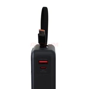 Внешний аккумулятор XO PR267 20000 mAh (65W/QC3.0/PD/2Type-C/LCD) серый